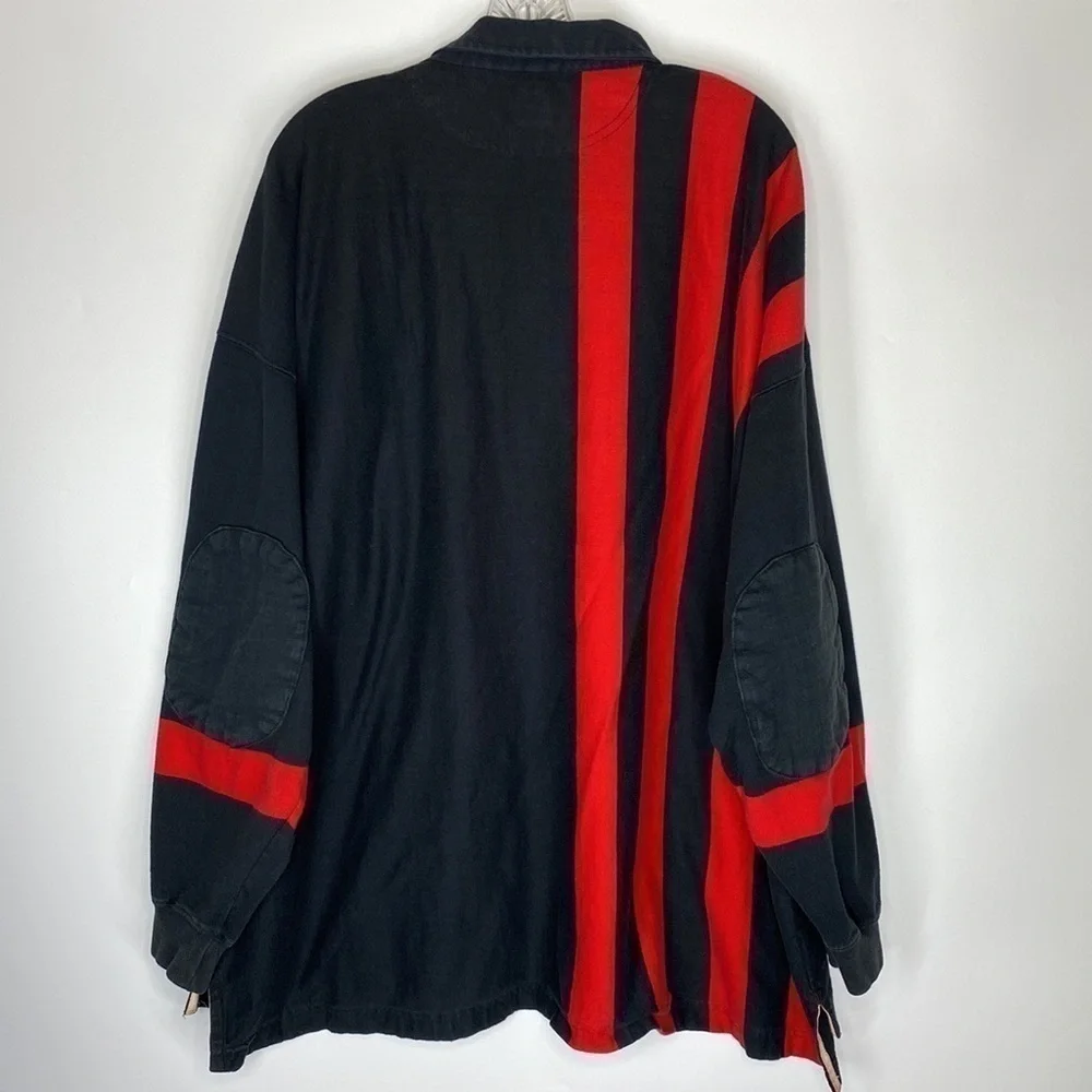Vintage Field Gear Black Red Long Sleeve Polo Shirt 2X Korea - Picture 2 of 6